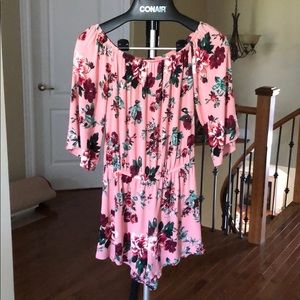 Second Wind Floral Romper - Mauve